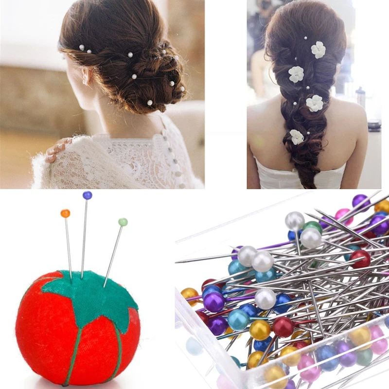 

Stainless Steel Rosette Dress Maker Beads Pins Bead Sewing Pins Craft Florist Scarf Needlework Pearlized