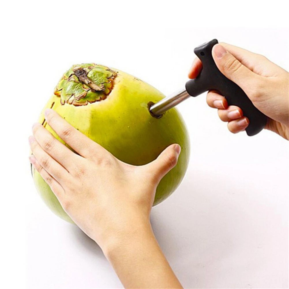 

1 Pc Coconut Opener Black Stainless Steel Sharp Driller Opener Cutter for Fruit Hard Shell Coco