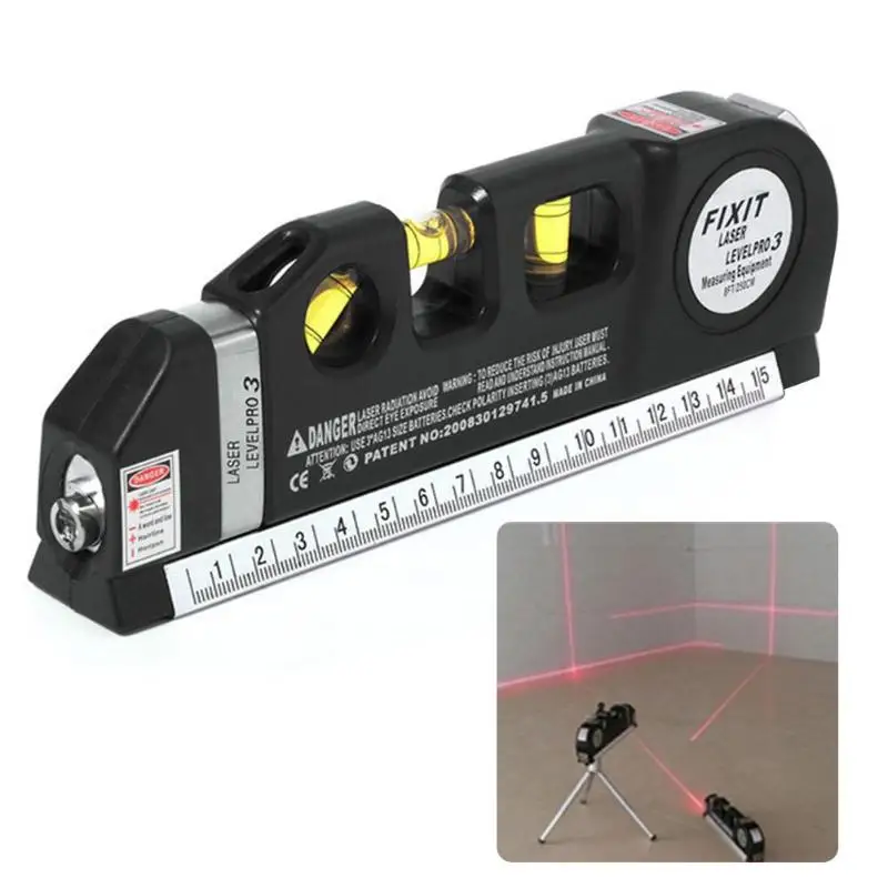 Многофункциональный инфракрасный лазерный уровень линейка горизонтальный метр лента весы измерительный инструмент вертикальное оборудование измерительные инструменты