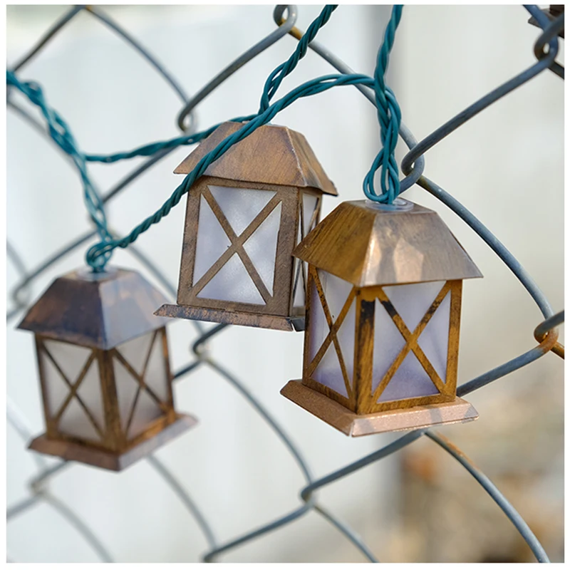 

3M 220V Led Fairy String Lights Retro Metal House String Lights Waterproof Outdoor Backyard Garden String Garland CF527