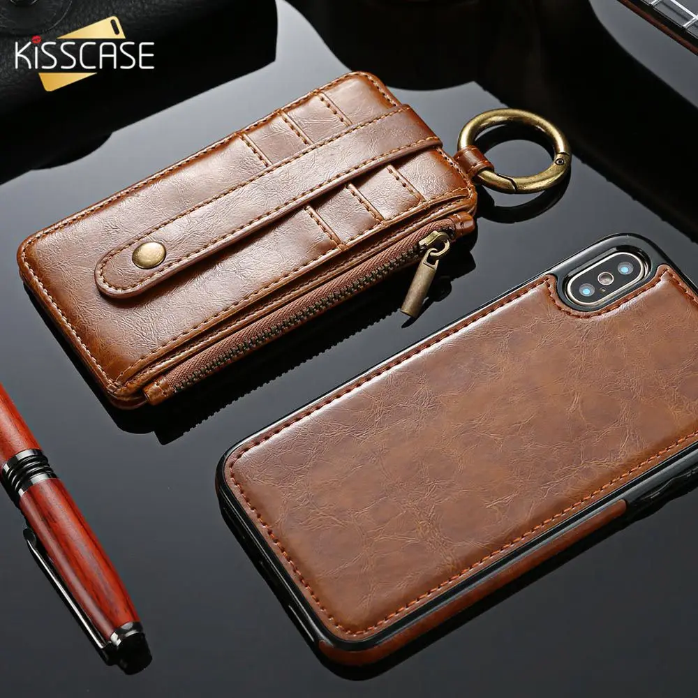 Роскошный чехол KISSCASE с отделением для карт Samsung Galaxy S8 S9 PLUS S7 S6 Edge магнитные кожаные