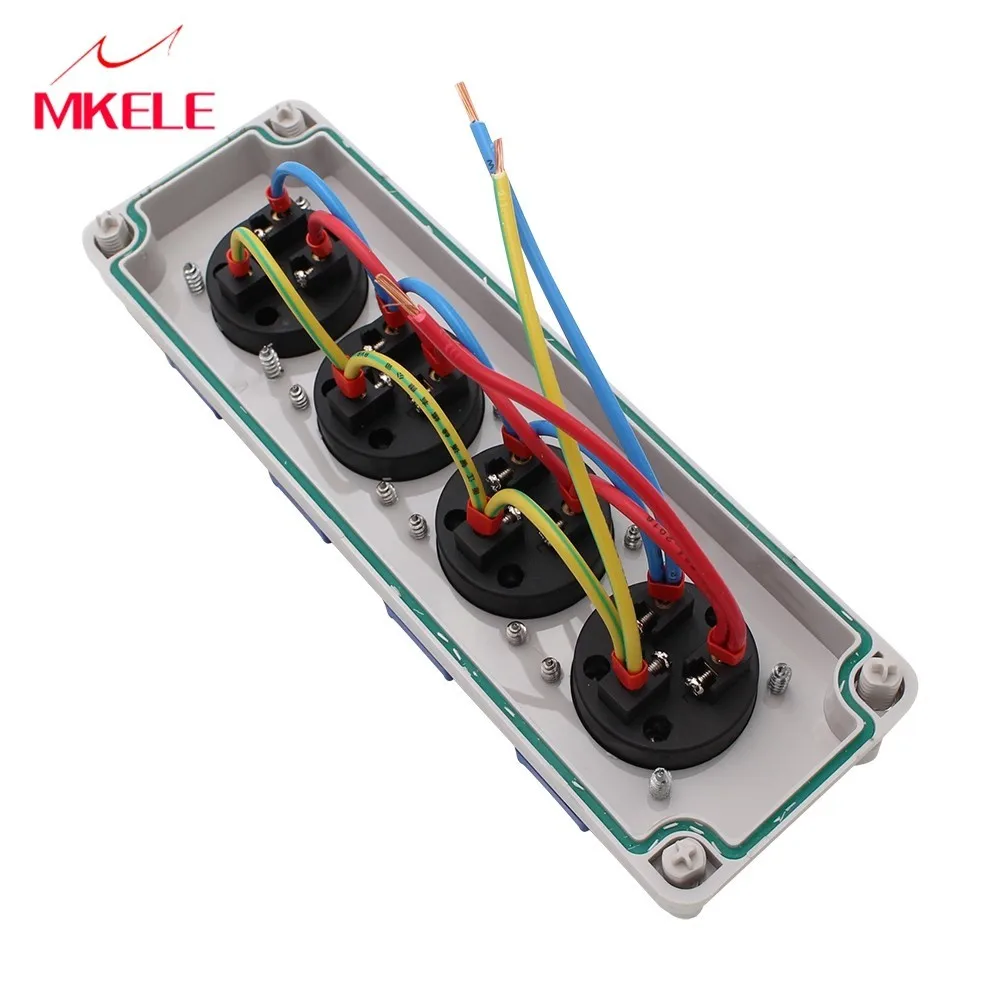 Hot-verkoop M-socke004 Waterdicht Stopcontact Switcher & Socket Met Splash Proof Box (10A 220V) 80*250*70mm Protector