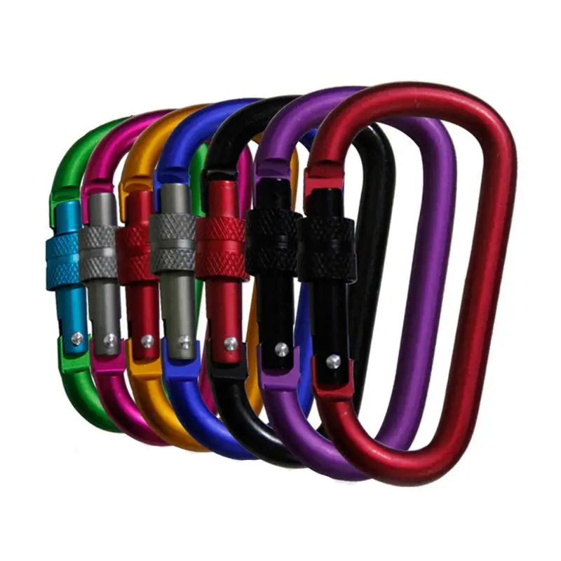 

Aluminium Alloy Outdoor Sports Safety Buckle Keychain Climbing Button Carabiner Camping Hiking Mountaineering Climbing Hook