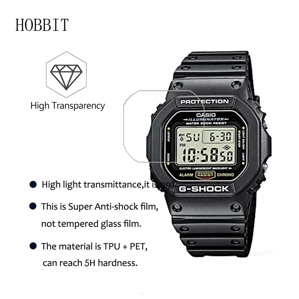 3PACK Nano Explosion-proof Screen Protector For Casio DW5600 DW9052 GWM5610 GW-5000 DW5035 A168W AE-1200 Sport Watch LCD Film