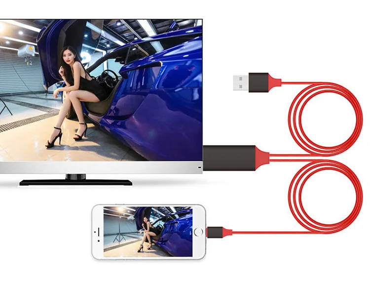 HDMI кабель для передачи данных для iPhone, HDMI адаптер для кабеля iPhone, 1080P цифровой аудио-видео конвертер для iPhone X/8/7/6 ТВ/проектор, подключи и играй