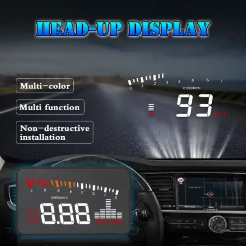 Car Head Up Display OBD2 II HUD Projector Speedometer MPH KM//h Speed Warning CHZ