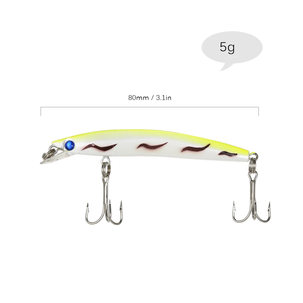 Lixada 5 шт./лот Дайвинг Minnow приманки для ловли рыбы 0 3 9 м 5g 80 мм Искусственные жесткая