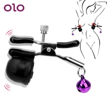 OLO Vibrator Nipple Clamps with Bell Flirting Breast Stimulator Sex Toys for Women Couple Vibrating Clip Adult Games