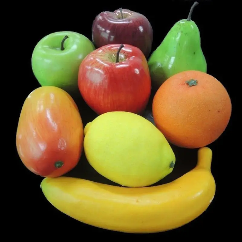 

8X Lifelike Plastic Fruit Model Kitchen Realistic Fake Food Display Home Decor