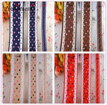 

9mm/25mm/38mm 10 yards polka dots printed grosgrain ribbons DIY hairbows handmade materials YM18020907