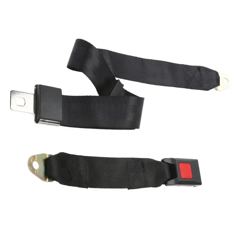 

Universal 2 Point Seat Belt Adjustable Polyester Fabric Car Vehicle Truck Auto Lap Extension Extender Strap Safety Belts Black