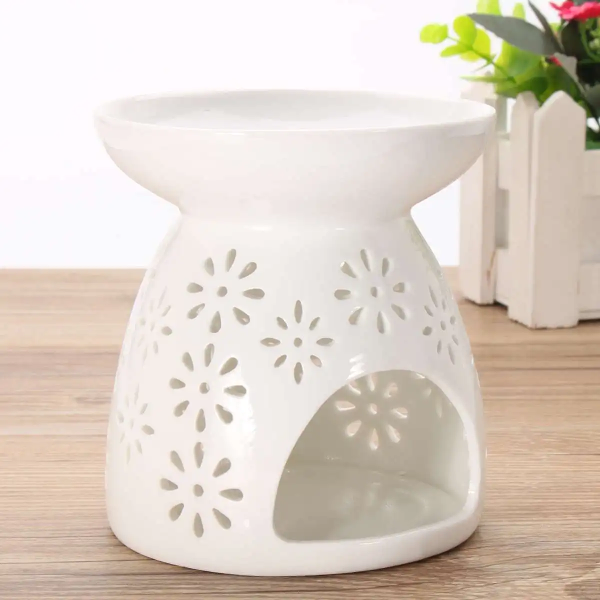 

Fragrance Essential Ceramic Oil Burner Aromatherapy Scent Porcelain Candle Holder Purifier Home Decoration Crafts Ornament