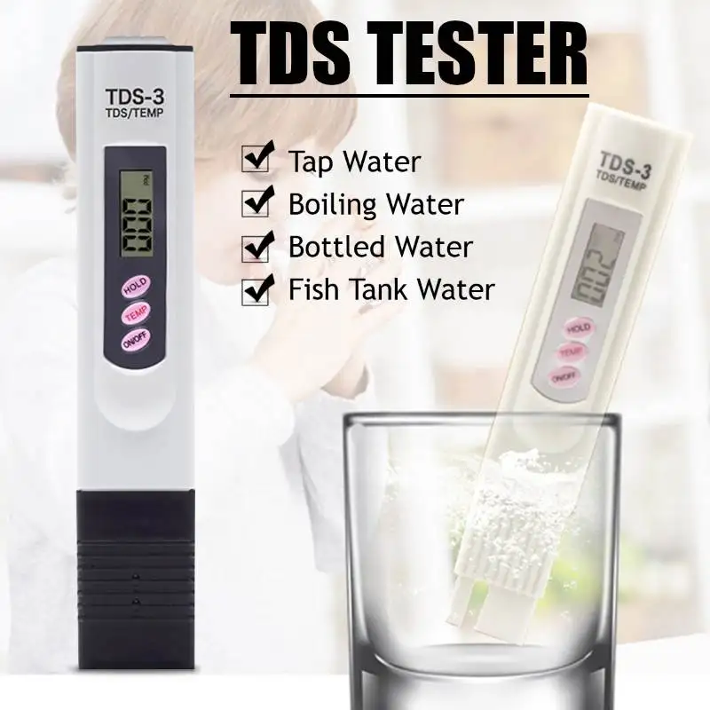 

New PH TDS Meter Tester 0-9990ppm Portable Digital Pen Digital High Accurate Filter Measuring Water Quality Purity test tool