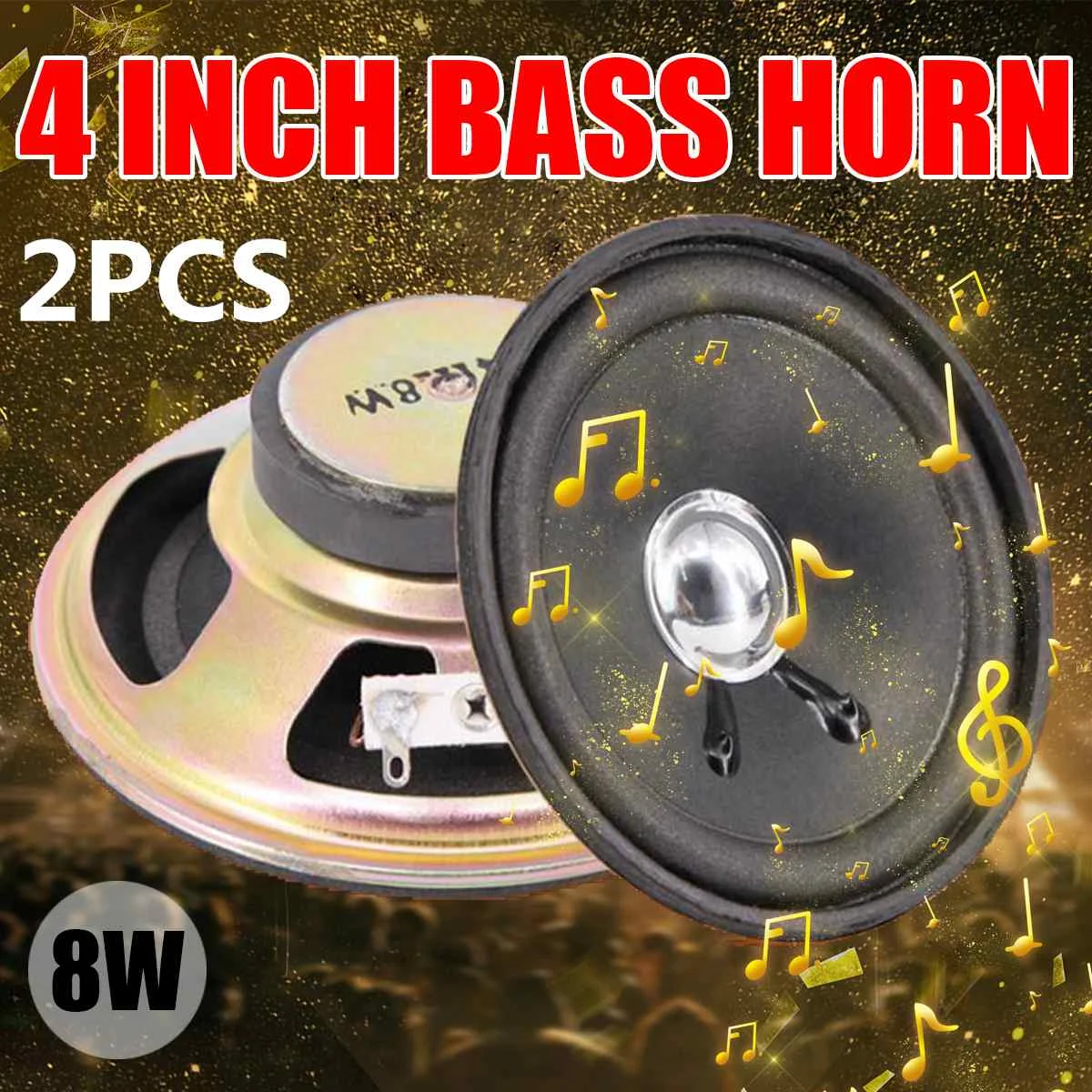 

2PCS 4'' Bass Stereo Subwoofer Speaker DIY Horn Loudspeaker Home Party Decor 8W 4ohm Speaker Strong Horn Trumpet Unit