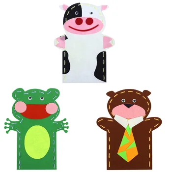 

1pcs DIY Nonwoven Fabric Gloves Handmade Cartoon Animals Glove Craft Toys For Children Montessori Educational Toy Birthday Gift