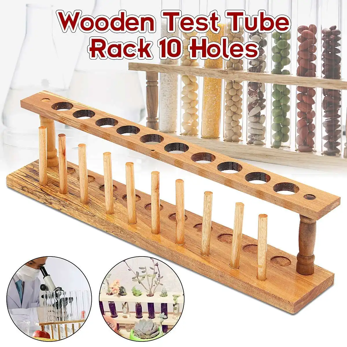 Полка для тестовых трубок с 10 отверстиями держатель полка капельница из дерева
