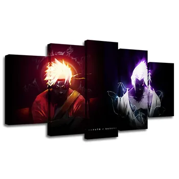 

New 5 Piece Canvas Art Naruto VS Sasuke Anime Cuadros Decoracion Paintings on Canvas Wall Art for Home Decorations Wall Decor