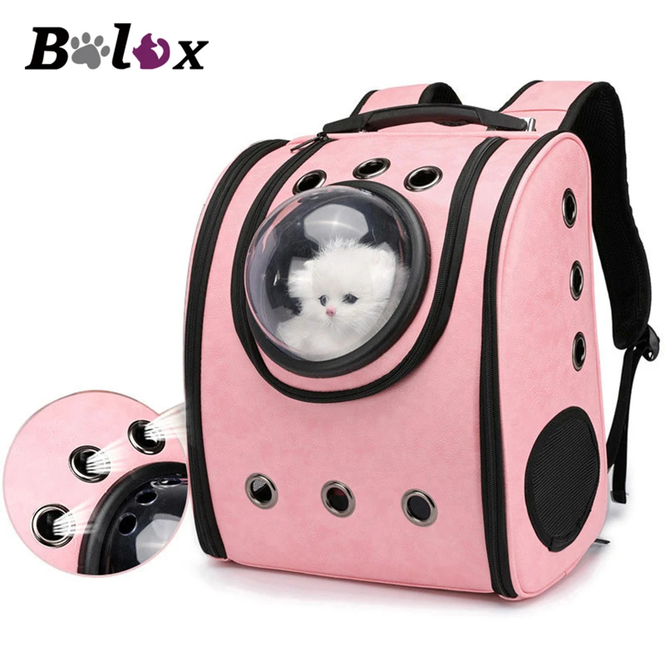 Cat Backpack Breathable Travel Leather Shoulder Bag for Pet Cat Soft