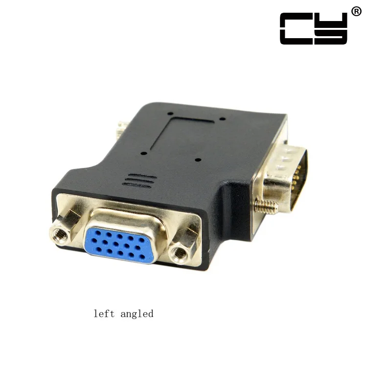 VGA SVGA Male 15 pin Левый Угловой 90 градусов для женщин вертикальный плоский удлинитель