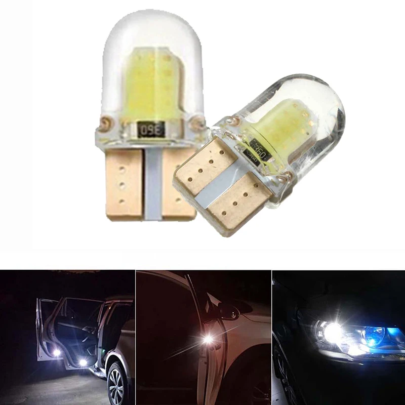 10 шт. светодиодный светильник T10 W5W COB SMD CANBUS яркая кварцевая лампа белого