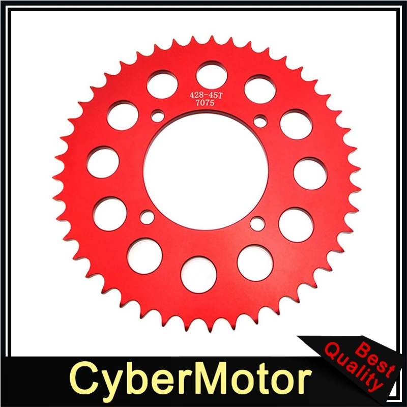 

428 45 Teeth 76mm Aluminum Billet Rear Sprocket For Chinese 50cc-190cc Pit Dirt Bike SSR Piranha WPB Atomic Stomp Demon X