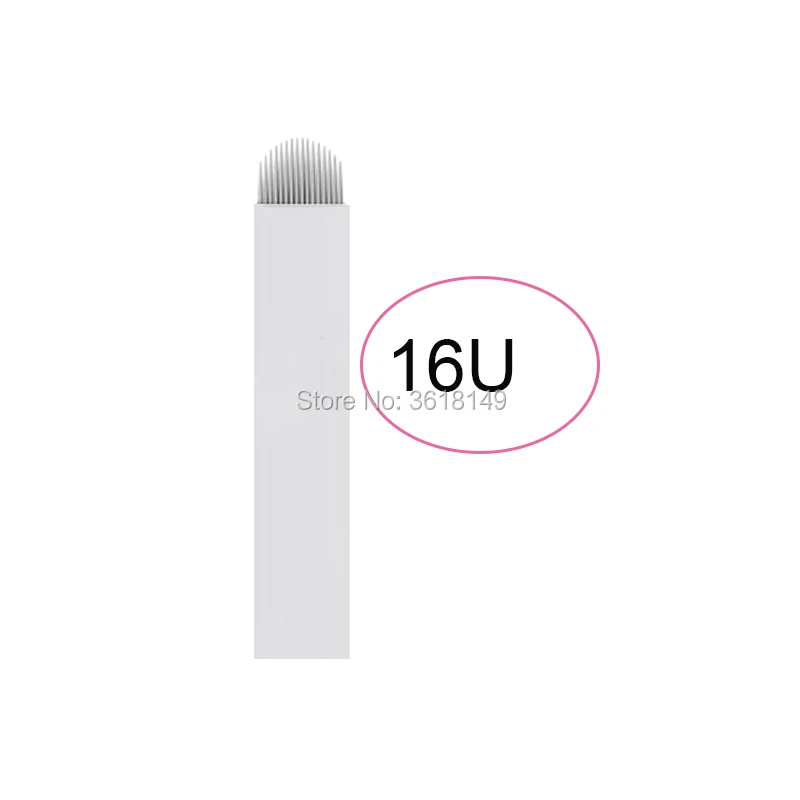 

500 pcs U 16 Tattoo Needles MICROBLADING Blades Permanent Makeup EYEBROW Manual Pen Machine Pin 3D Embroidery Needle Microblade