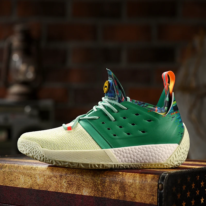 Баскетбольные кроссовки Mahadeng boost Harden Vol.2 B28106 спортивные зеленого и белого цвета