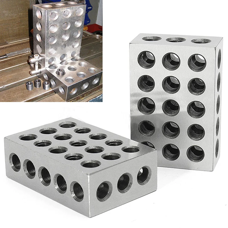 정밀 매칭 기계공 123 밀링 공구, 경화강 블록 게이지, 25-50-75mm 블록, 0.0001 인치, 23 홀, 1-2-3 인치, 세트당 2 개