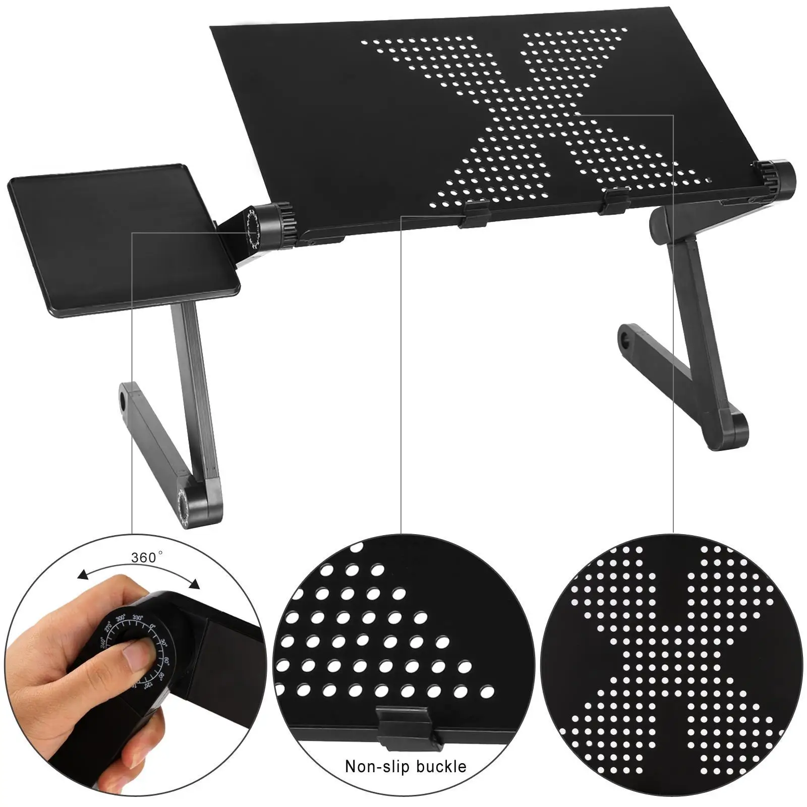 Homdox 360 Degree Adjustable Foldable Laptop Notebook Desk Table Stand With Mouse Board User Manual from 45 490mm Black Homdox 360 Degree Adjustable Foldable Laptop Notebook Desk Table Stand With Mouse Board User Manual from 45 490mm Black