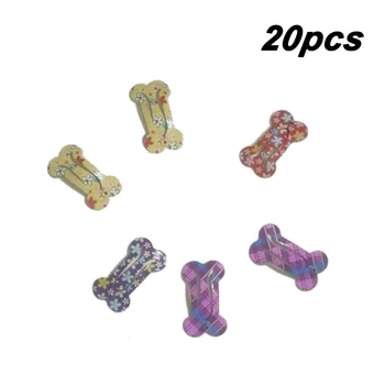 

2.5cm Lovely Mini Bones Dog Hair Clips Small Dog Bows Hair Grooming Tools Pet Supplies 20/pack Super Mini