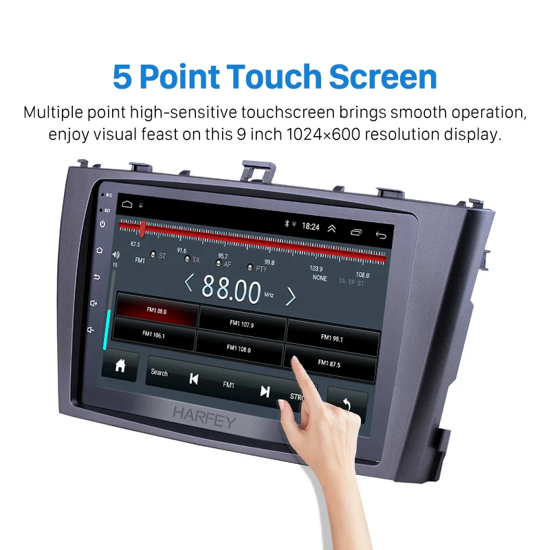 Discount Harfey 9" Android 8.1 GPS Navigation Radio for 2009-2013 Toyota AVENSIS with Bluetooth SWC support DVR car multimedia player 2