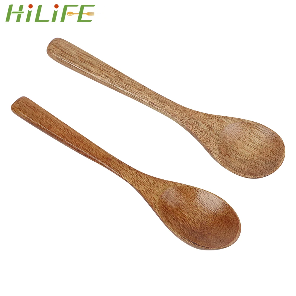 

HILIFE Kitchen Cooking Coffee Spoon Eco-Friendly Tableware Wooden Spoon 1pcs Natural Wood Spoon Condiment Utensil Teaspoon