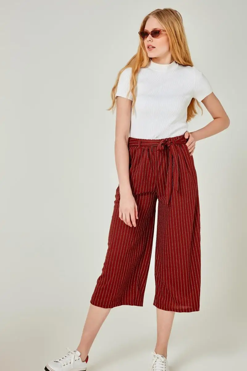 Boutiquen Women Gril Striped Gusset Pants Dm 19Y8411Pants & Capris
