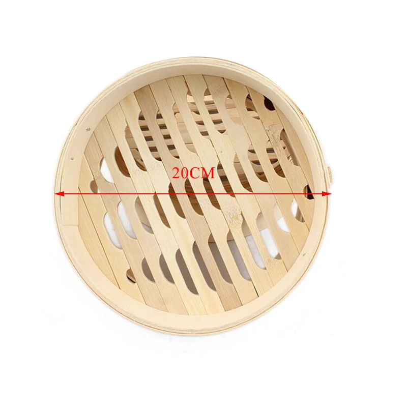 

Bamboo Steamer Set With Lid 2 Tier Baskets Chinese Dim Sum Cookers Set V1