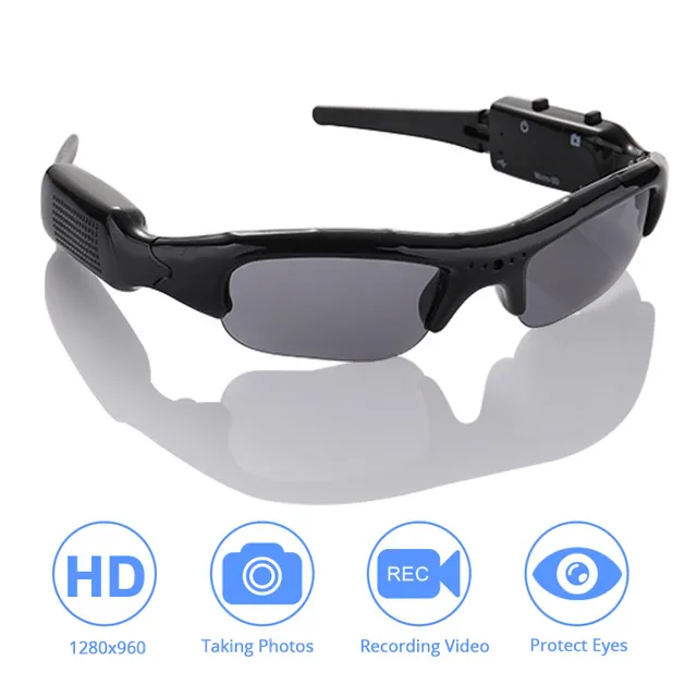 DVR lunettes de soleil caméra poids léger Mini DV enregistreur vidéo TF Mini lunettes Mini caméra lunettes de soleil de haute qualité 