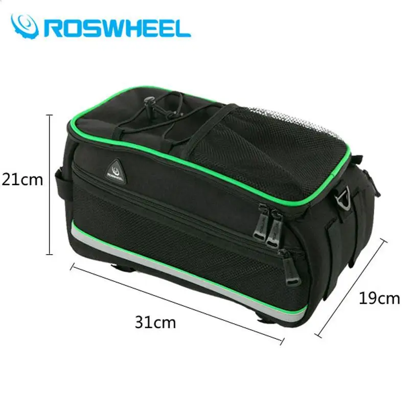 Best Roswheel 13-20L Bicycle Rear Rack Bag Foldable MTB Bike Double Pannier Bag High Capacity Basket Rack Trunk Bag Shoulder Handbag 5