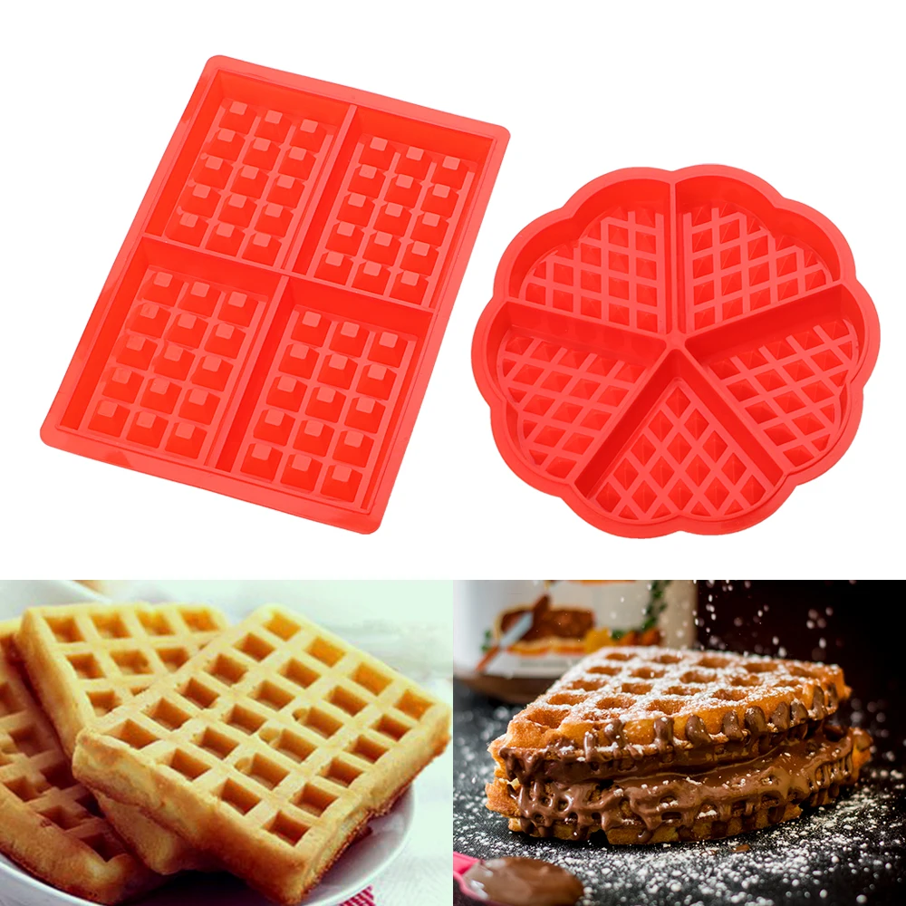 

Non-stick Silicone Waffle Mold for Oven High-temperature Baking Kitchen Bakeware Heart Shape Cake Mould