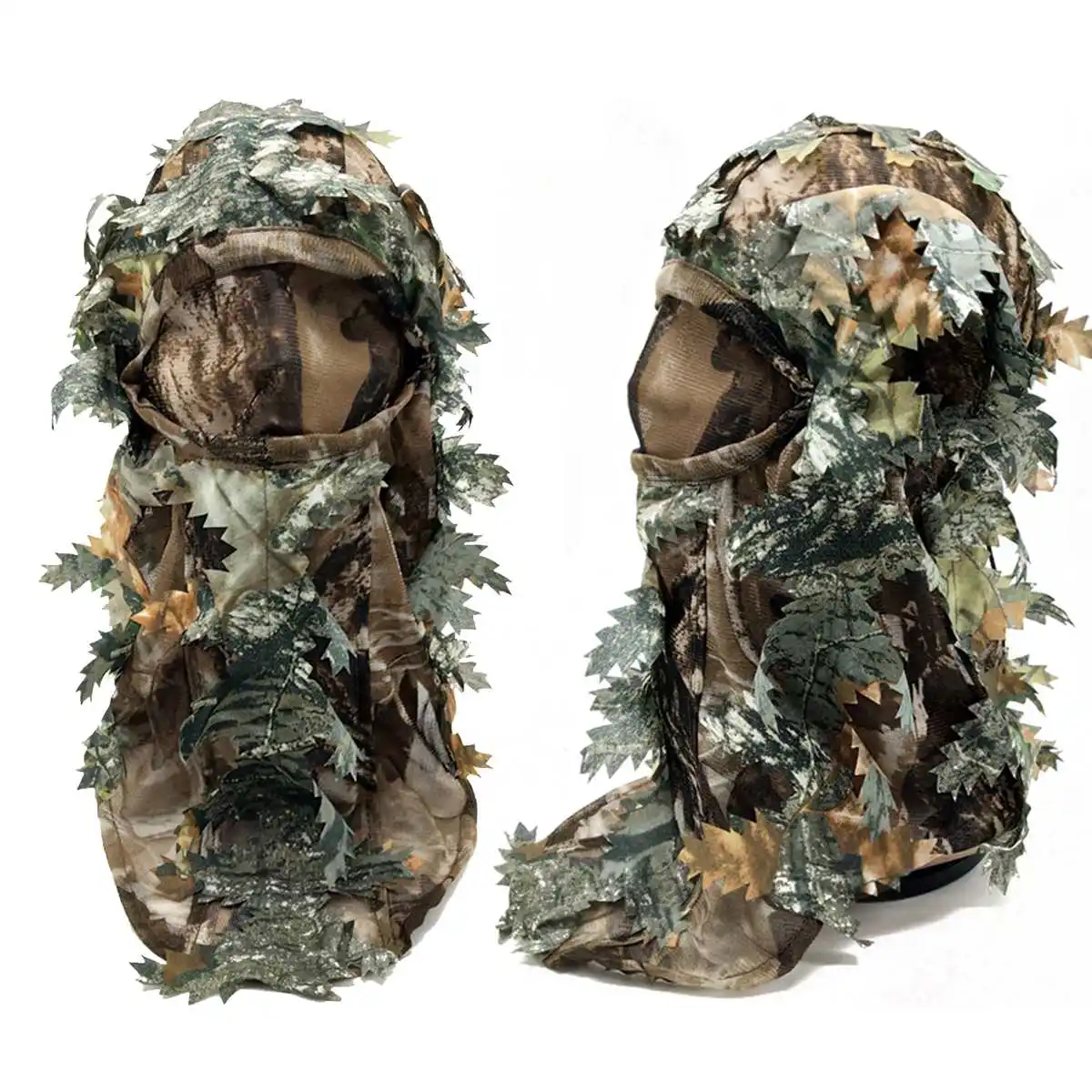 

3D Mask Camouflage Mask Real Tree Full Face Hood Hunting Hat Head Outdoor Jungle Hiking Scarves