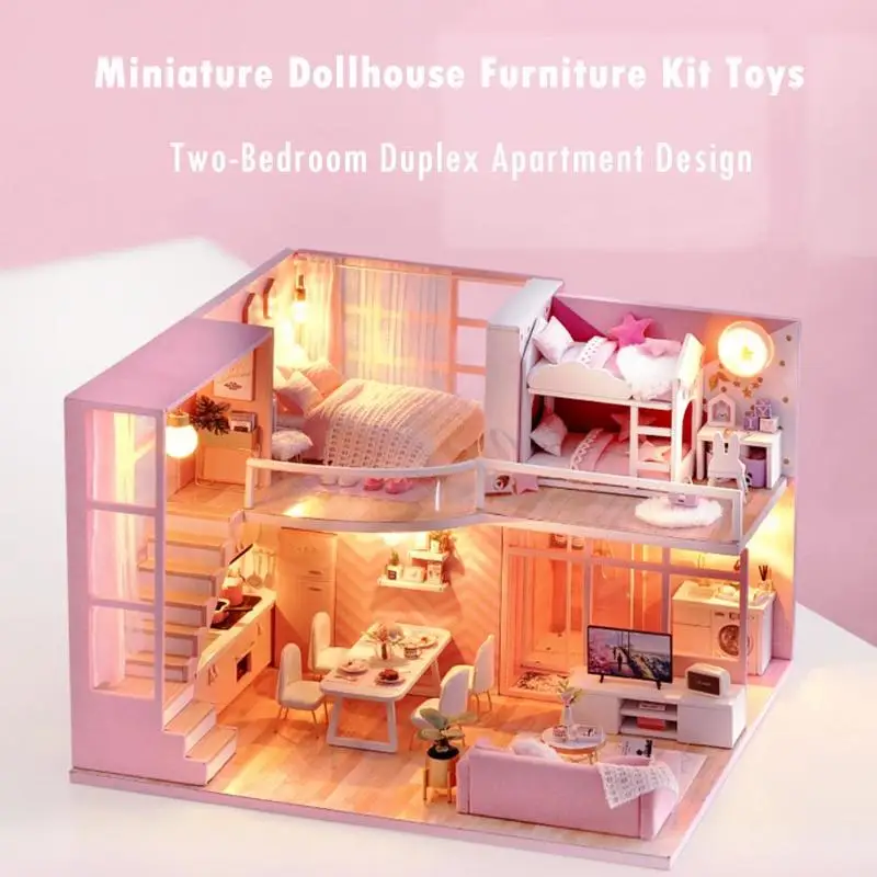 diy wooden miniature dollhouse kit