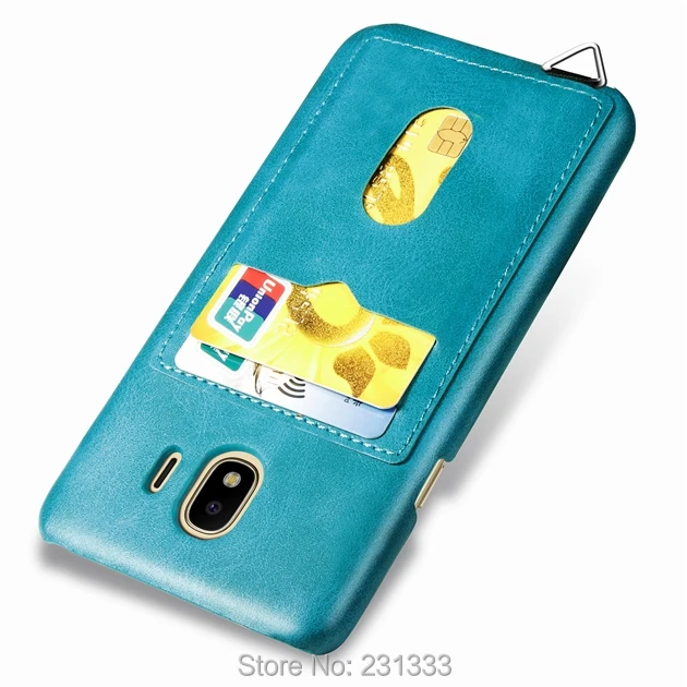 C ku для Samsung Galaxy J4 Plus J6 M20 J2 Grand Prime G530 Жесткий ПК кожаный чехол Ретро ID слот карт шпон