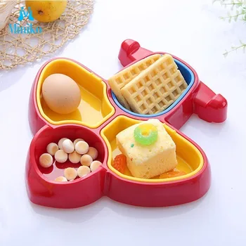 

Children Cute Cartoon Airplane Shaped Eco-Friendly Plastic Kids Plate Bowl Dishes Baby Feeding Bowl Food Container Tableware Set