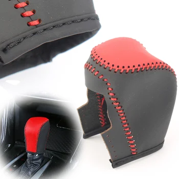 

Car Hand Sewing Gear Shift Knob Cover Protector For Honda Civic 2016 AT Automatic Transmission only Artificial Leather