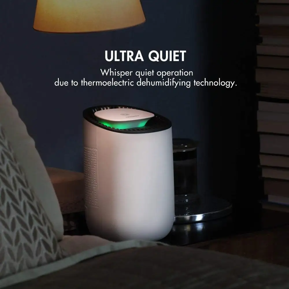 Mini Air Dehumidifier Auto Shutoff, Ultra Quiet Dehumidifier With Led
