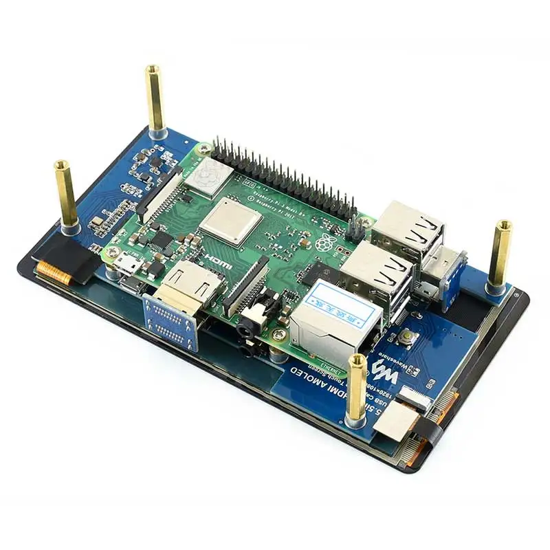 Raspberry Pi LCD AMOLED 5 дюймов 1080P дюймовый емкостный сенсорный экран HDMI для 3B + 2B