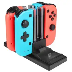 6 в 1 зарядная док-станция совместима с для Nintend Switch Joy-Cons Pro контроллер маленькая ручка 4 зарядных порта зарядное устройство