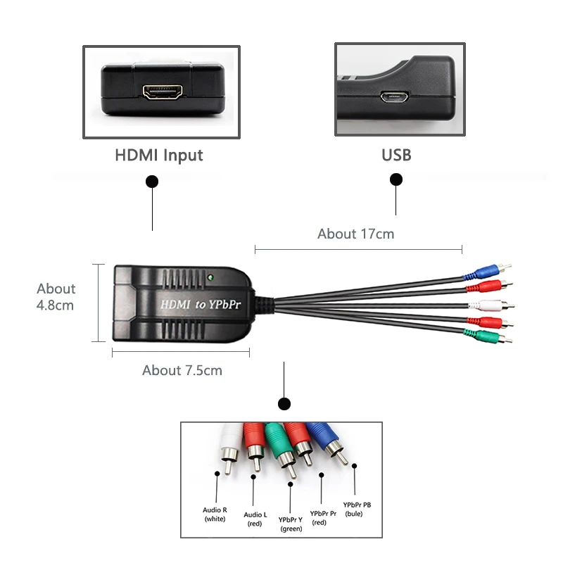 Wiistar hdmi ypbpr 5RCA преобразователь HDMI штекер RGB компонентное видео для игрового ТВ|tv