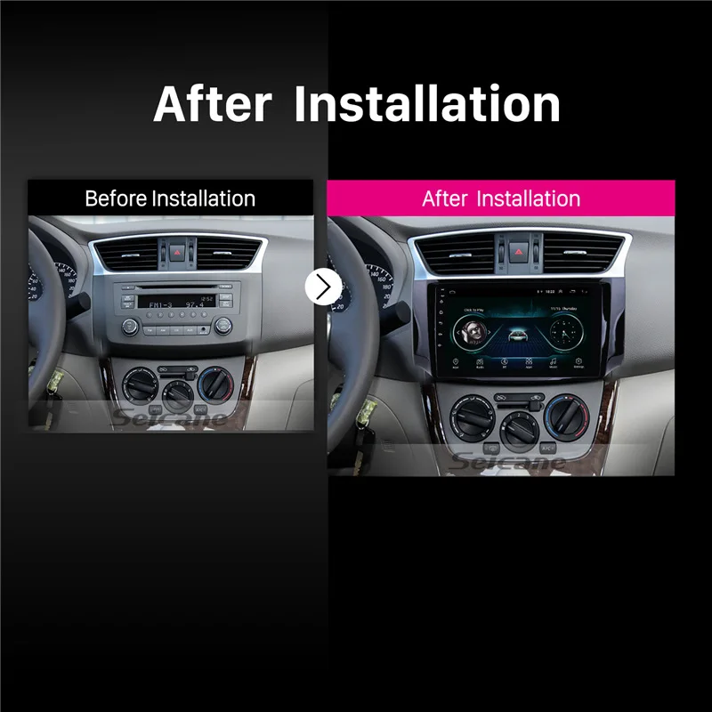 Best Seicane Car GPS Navi 10.1" HD Android 8.1 TouchScreen Radio Bluetooth For NISSAN SYLPHY 2012-2016 support Steering Wheel Control 5