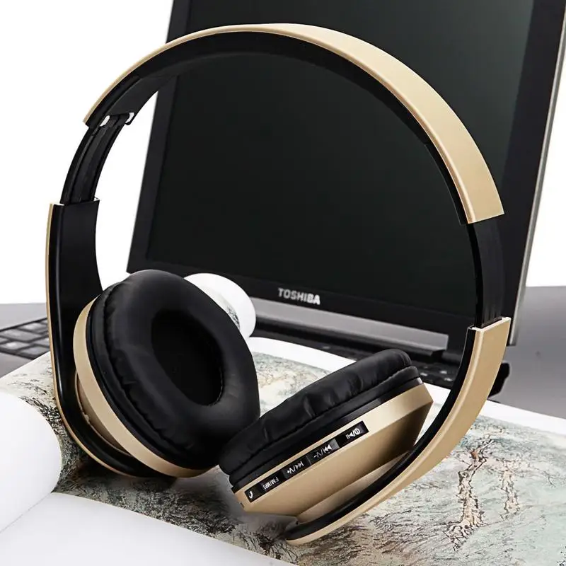 

HY-811 Foldable FM Stereo Headphone MP3 Player Wired Bluetooth Headset With Mic For Android/Iphone/PC/Laptop Champagne Headphone