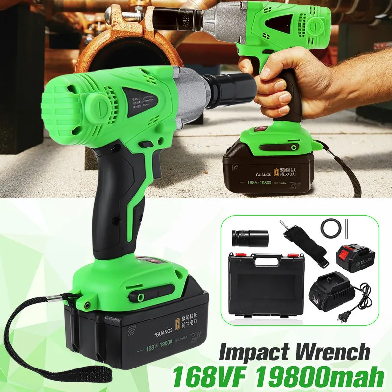 

Cordless Electric Wrench Impact Socket Wrench Hand Drill Installation Impact Car Scaffolding Sleeve 168VF 19800Mah Rechargeable