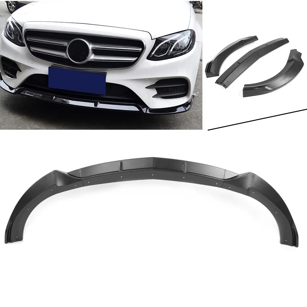 

Car Front Bumper Lip Cover Trim For Benz E class W213 Sport Version 2017 2018 Matte Black ABS Plastic